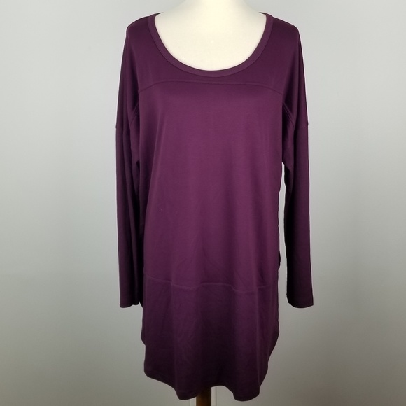 Lane Bryant Tops - LANE BRYANT LIVI | Plum Long-Sleeved Tunic Top